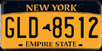 NY license plate GLD8512