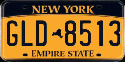 NY license plate GLD8513