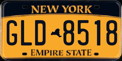 NY license plate GLD8518