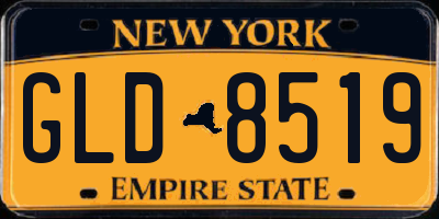 NY license plate GLD8519