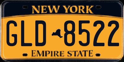 NY license plate GLD8522
