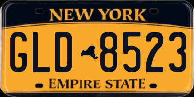 NY license plate GLD8523