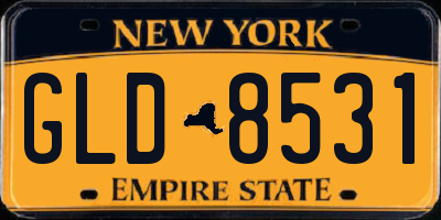 NY license plate GLD8531