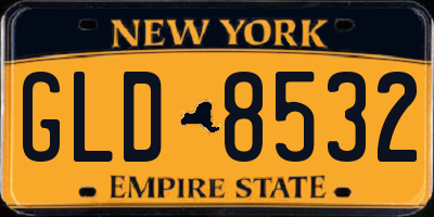 NY license plate GLD8532