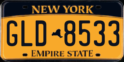NY license plate GLD8533