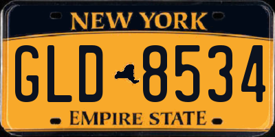 NY license plate GLD8534