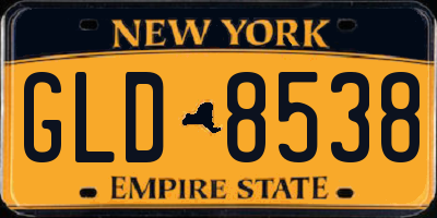NY license plate GLD8538