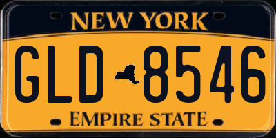 NY license plate GLD8546