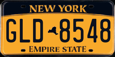 NY license plate GLD8548