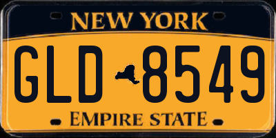 NY license plate GLD8549