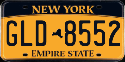 NY license plate GLD8552