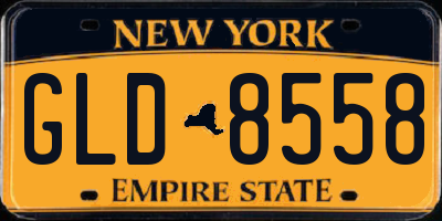 NY license plate GLD8558
