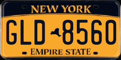 NY license plate GLD8560
