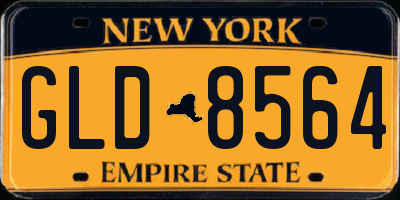 NY license plate GLD8564