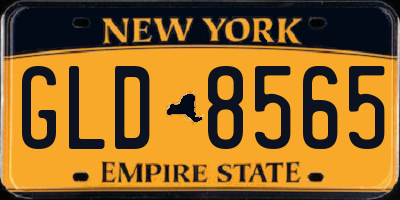 NY license plate GLD8565