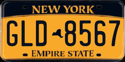 NY license plate GLD8567