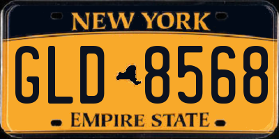 NY license plate GLD8568