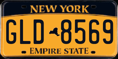 NY license plate GLD8569