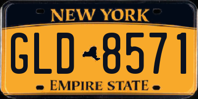 NY license plate GLD8571