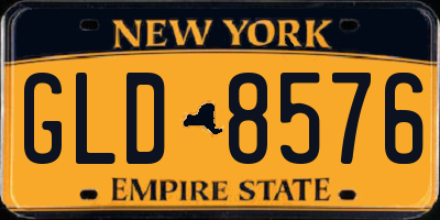 NY license plate GLD8576