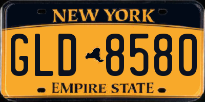 NY license plate GLD8580