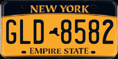 NY license plate GLD8582