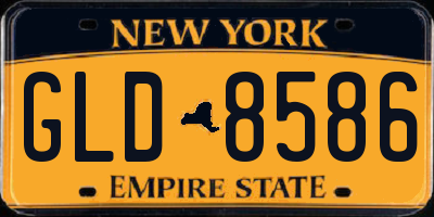 NY license plate GLD8586