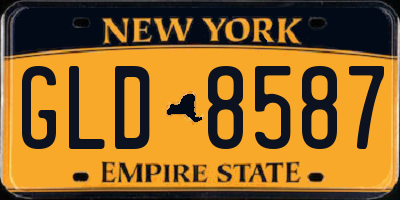 NY license plate GLD8587