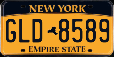 NY license plate GLD8589