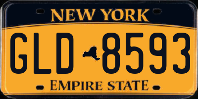 NY license plate GLD8593