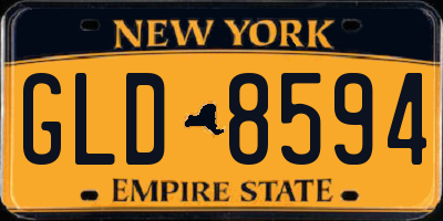 NY license plate GLD8594