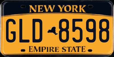 NY license plate GLD8598