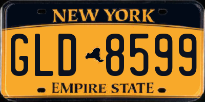 NY license plate GLD8599