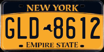 NY license plate GLD8612