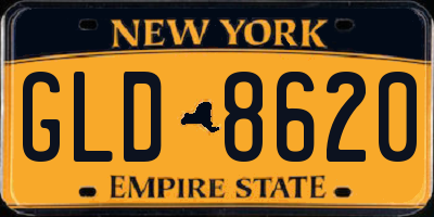 NY license plate GLD8620