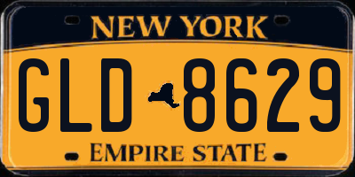 NY license plate GLD8629