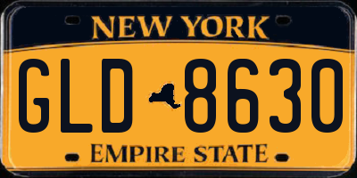 NY license plate GLD8630