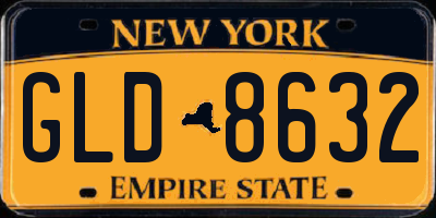 NY license plate GLD8632