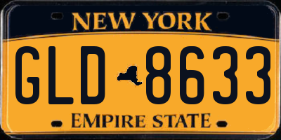 NY license plate GLD8633