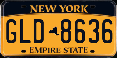 NY license plate GLD8636