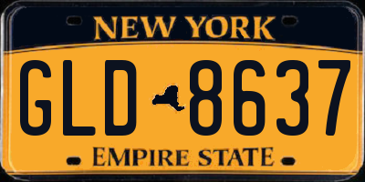 NY license plate GLD8637