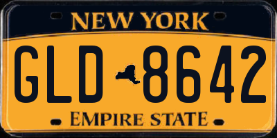 NY license plate GLD8642