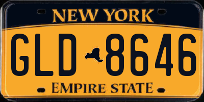 NY license plate GLD8646