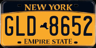 NY license plate GLD8652