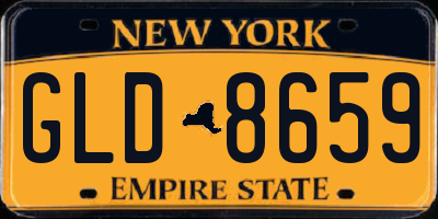 NY license plate GLD8659