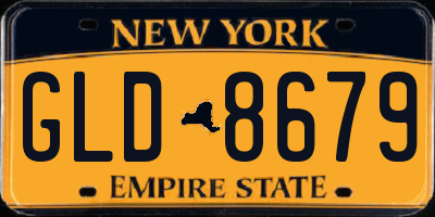 NY license plate GLD8679