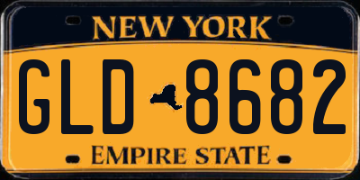 NY license plate GLD8682