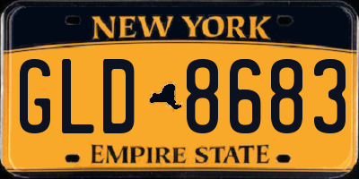 NY license plate GLD8683