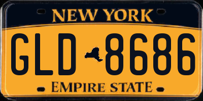 NY license plate GLD8686