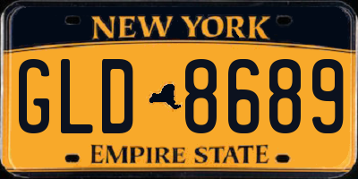 NY license plate GLD8689